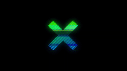 Neon Glitch Shapes - Rainbow X